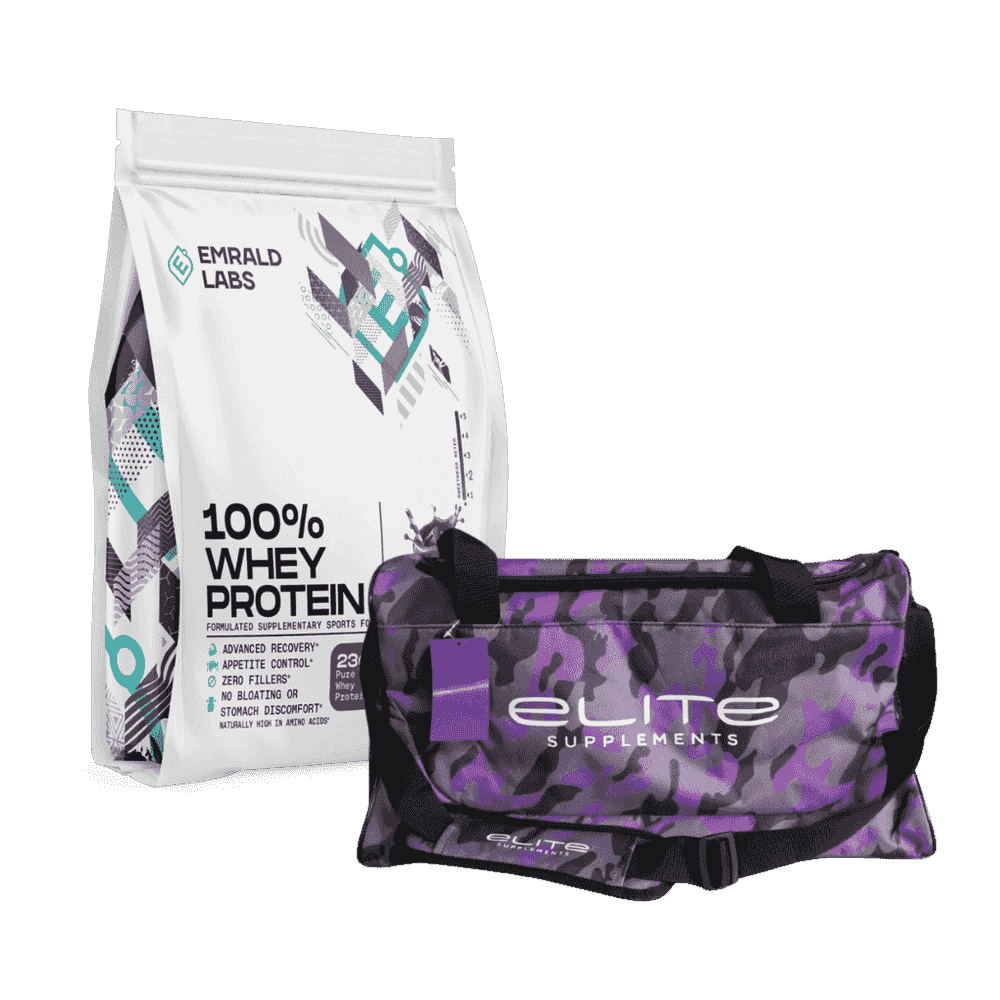 100% Whey Protein + FREE Duffle Bag